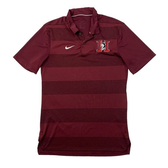 Nike Hamilton Huskies Polo Shirt Mens S Small Maroon Dri Fit Performance Golf - Picture 1 of 11